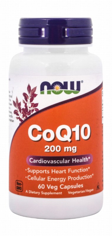 Now 200mg CoQ10 Energy & Cardiovascular Health Supplement - vegan, GMO free