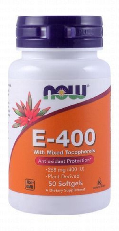 Now 400 IU Vitamin E Antioxidant Supplement with Mixed Tocopherols - GMO free