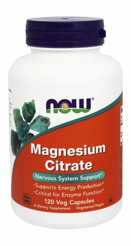 Now 400mg Magnesium Citrate Nervous System & Energy Support Supplement - vegan, GMO free
