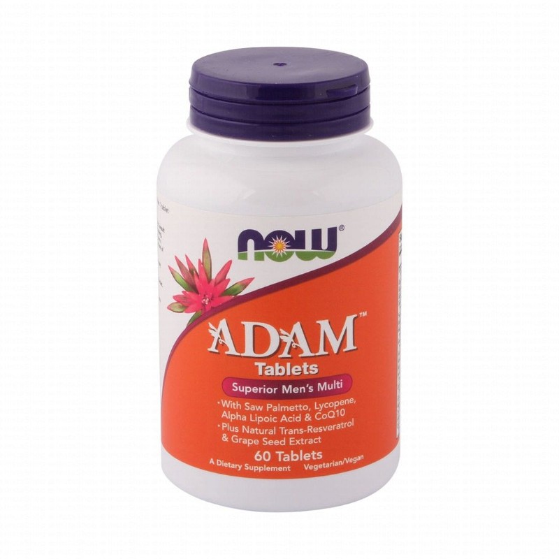Now Adam Superior Men's Multivitamin Supplement with Saw Palmetto, Lycopene & Alpha Lipoic Acid - vegan