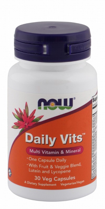 Now Daily Vits Multivitamin & Mineral Supplement with Fruit & Veggie Blend, Lutein & Lycopene - vegan