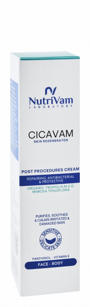 Nutrivam Cicavam Soothing & Repairing Post Procedure Cream with Organic Propolis, Mimosa Tenuiflora & Panthenol for Sensitive, Delicate & Irritated Skin
