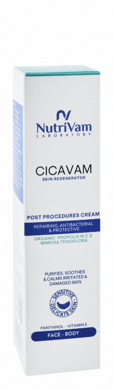 Nutrivam Cicavam Soothing & Repairing Post Procedure Cream with Organic Propolis, Mimosa Tenuiflora & Panthenol for Sensitive, Delicate & Irritated Skin