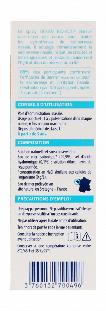 Ocean Bio-Actif Barrier Multi-Action Relief Nasal Spray - preservatives free