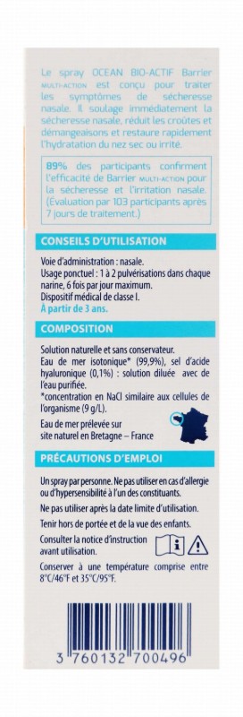 Ocean Bio-Actif Barrier Multi-Action Relief Nasal Spray - preservatives free