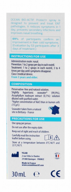 Ocean Bio-Actif Protect+ Relief Nasal Spray - preservatives free