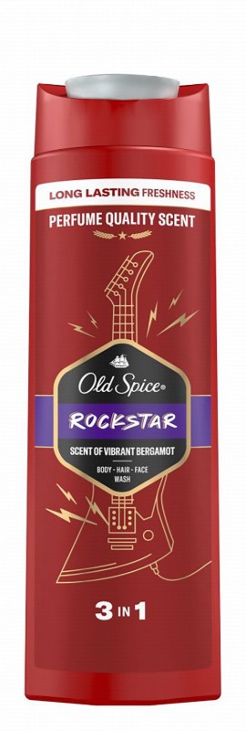 Old Spice Rockstar 3in1 Body, Hair & Face Wash Vibrant Bergamot Scent