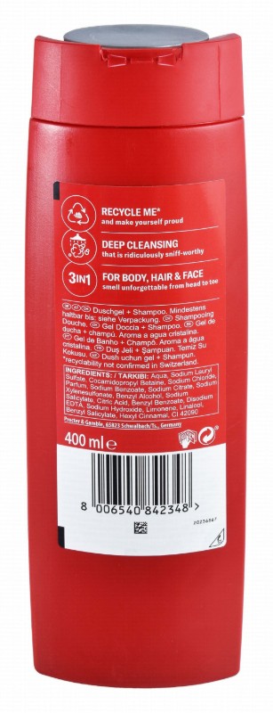 Old Spice Whitewater 3in1 Body, Hair & Face Wash Clean Watery Scent