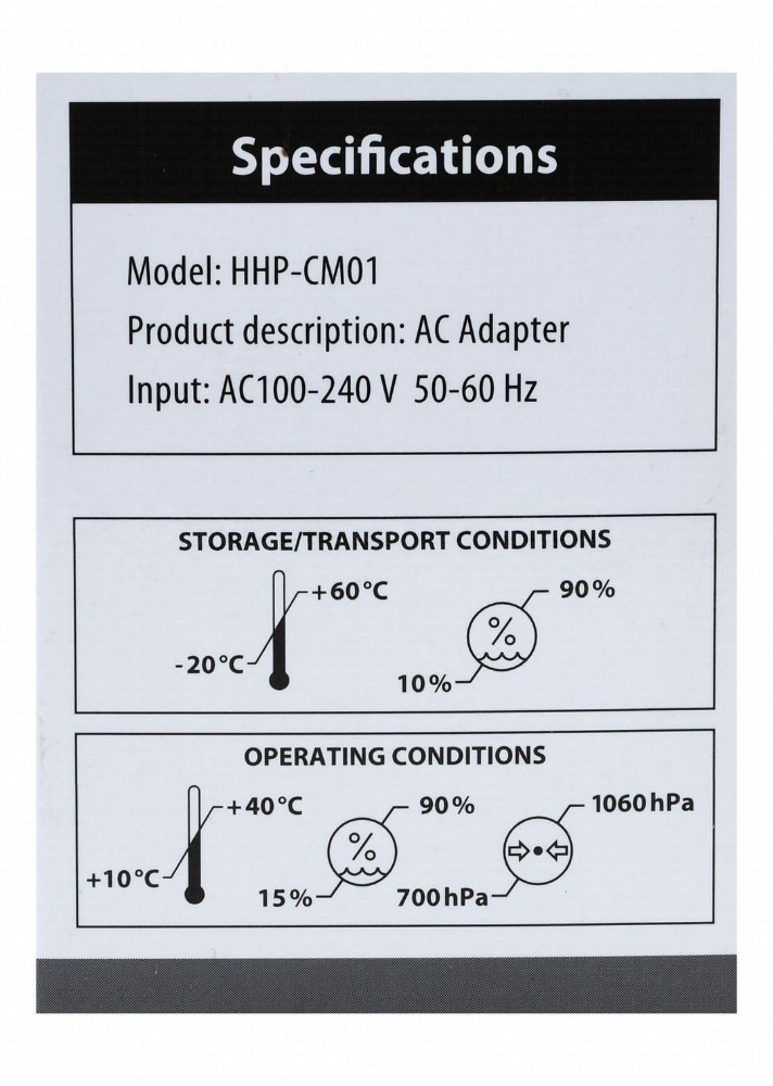 Omron AC Adaptor for Blood Pressure Monitors & Nebulizers - Black, HHP CM01