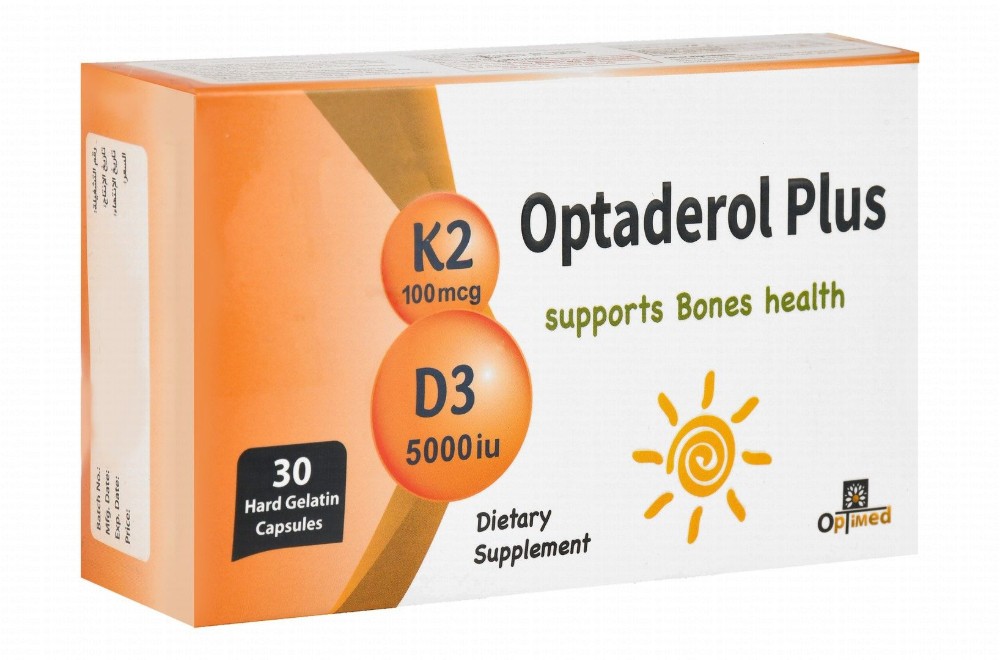 Optaderol Plus 5000 IU Vitamin D3 & 100mcg Vitamin K2 Bone Health Support Supplement