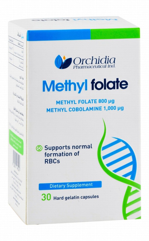 Orchidia 800mcg Methyl Folate & 1000mcg Methyl Cobolamine Supplement for Red Blood Cells