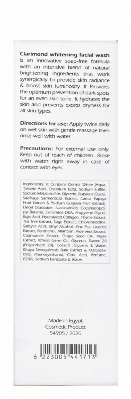 Orchidia Clarimond Whitening Facial Wash - soap free