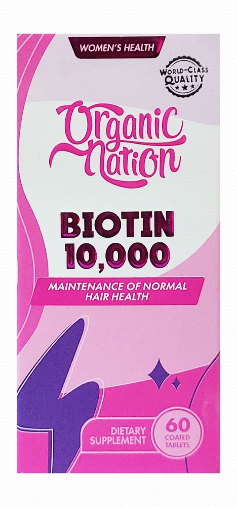 Organic Nation 10,000mcg Biotin Hair Growth Supplement