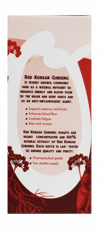 Organic Nation 1000mg Super Strength Red Korean Ginseng Supplement for Energy & Memory Health - vegan, GMO free