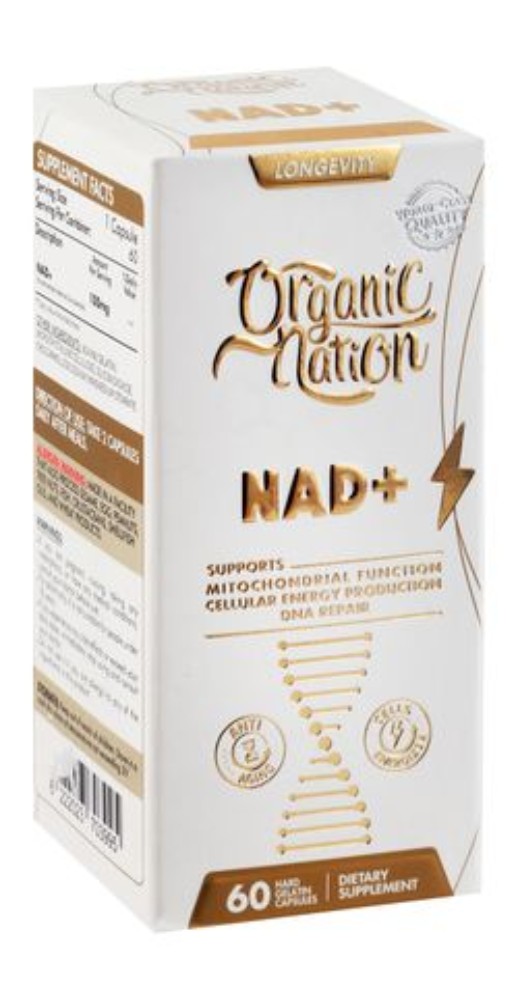 Organic Nation 100mg Nicotinamide Adenine Dinucleotide Mitochondrial Function, Cellular Energy Production & DNA Repair Health Support Supplement