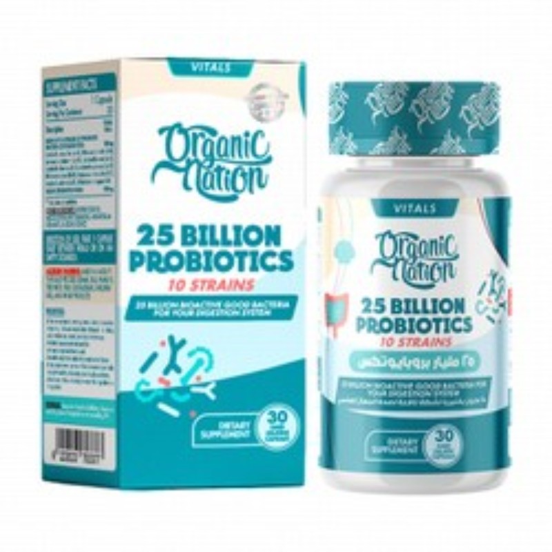 Organic Nation 25 Billion Probiotics Digestive System Support Supplement