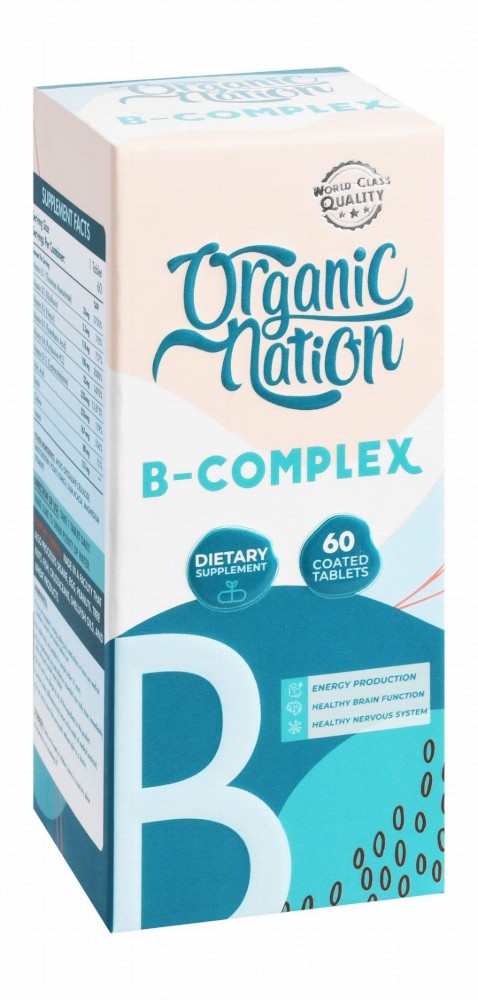 Organic Nation B-Complex Supplement for Energy, Brain & Nervous System