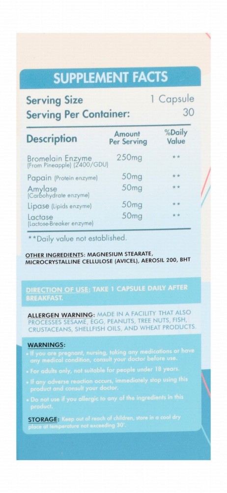 Organic Nation Vitals Optimum Digest Digestion Health Support Supplement