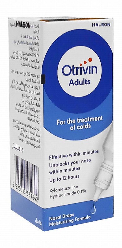Otrivin 0.1% Xylometazoline Hydrochloride Cold Relief Nasal Drops for Adults