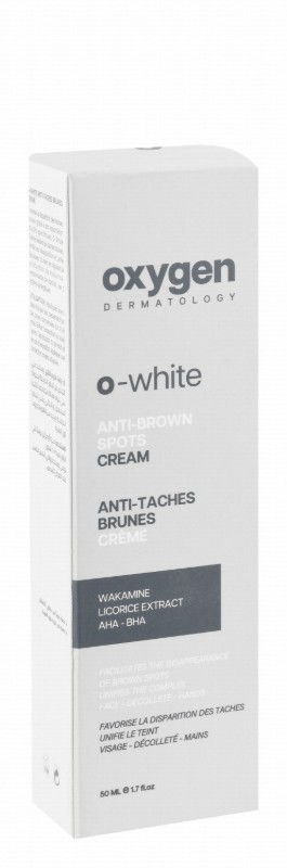 Oxygen Dermatology O-White Anti-Brown Spot Face Cream with Wakamine, Licorice Extract & BHA