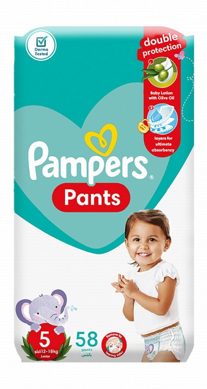 Pampers Junior Baby Diaper Pants with Olive Oil Lotion Size 5 (12-18kg)