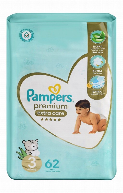 Pampers Premium Extra Care Diapers with Aloe Vera Lotion Size 3 (6-10kg)