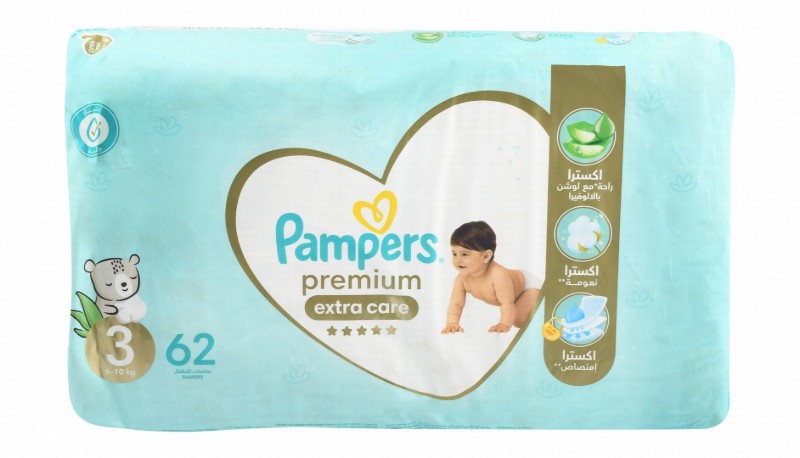 Pampers Premium Extra Care Diapers with Aloe Vera Lotion Size 3 (6-10kg)
