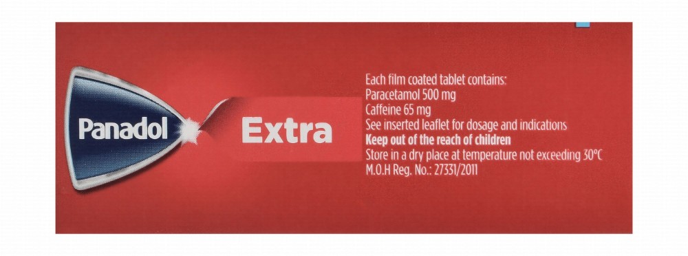 Panadol Extra 500mg Paracetamol with Caffeine for Pain & Fever Relief