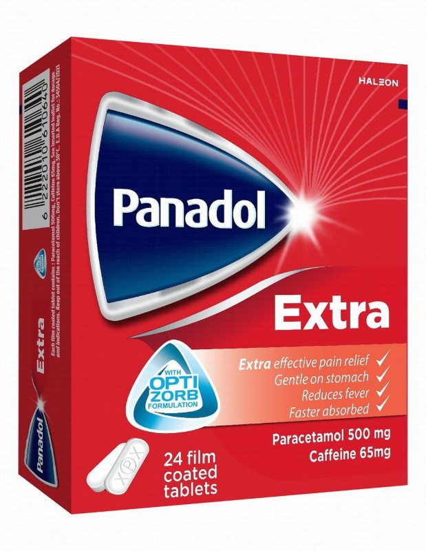 Panadol Extra Optizorb 500mg Paracetamol & 65mg Caffeine for Pain & Fever Relief