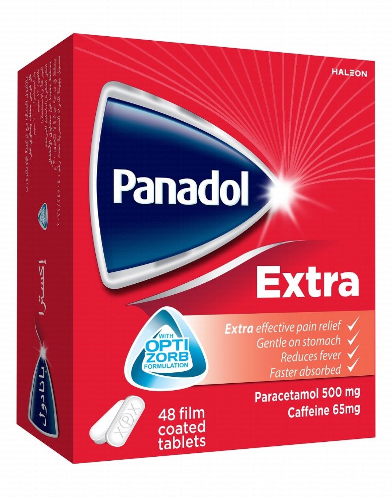 Panadol Extra Optizorb 500mg Paracetamol & 65mg Caffeine for Pain & Fever Relief