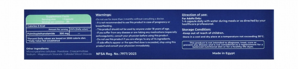 Pea 300mg Palmitoylethanolamide Nervous System Health Support Supplement
