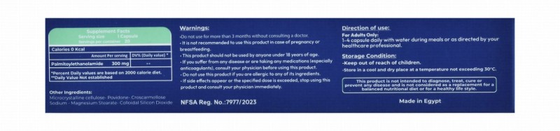 Pea 300mg Palmitoylethanolamide Nervous System Health Support Supplement
