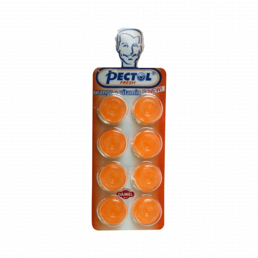 Pectol Fresh Cough Relief Candies Orange Flavor with Vitamin C