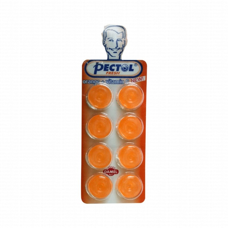 Pectol Fresh Cough Relief Candies Orange Flavor with Vitamin C