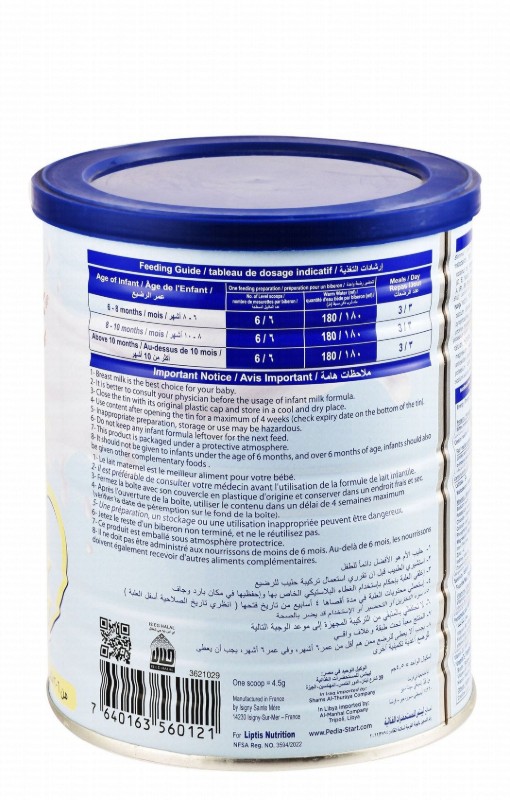 Pedia-Start Baby Follow-On Milk Formula with Iron Stage 2 (6-12 Months)