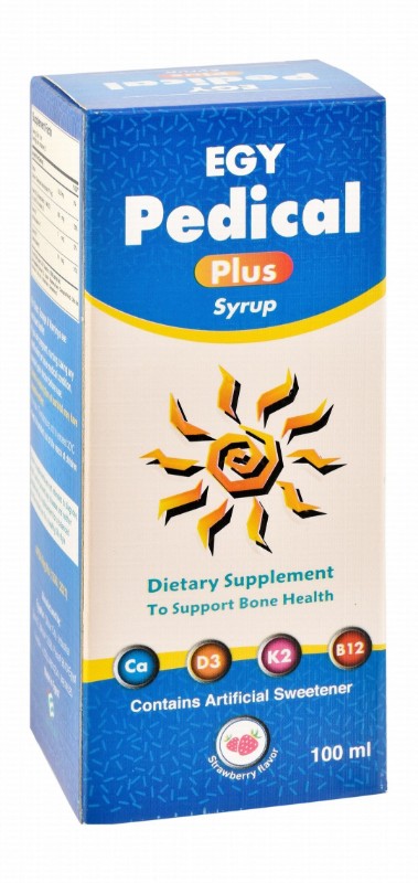 Pedical Plus Bone Support Supplement Syrup Strawberry Flavor with Calcium, Vitamin D3 & K2