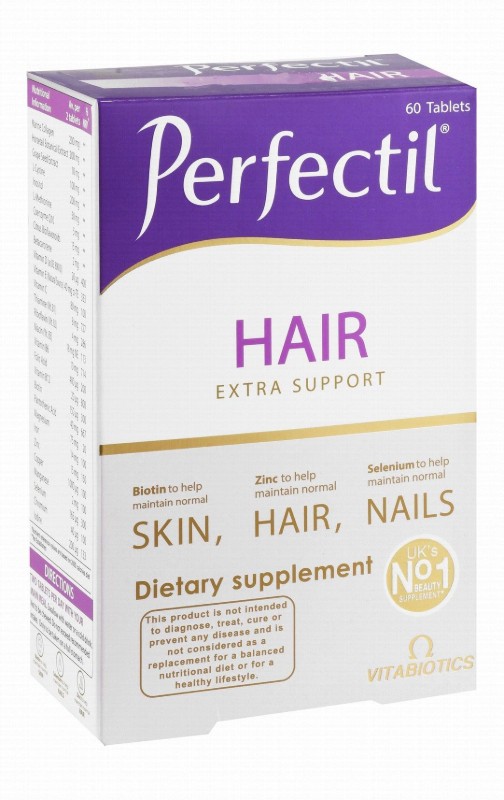 Perfectil Plus Hair, Skin & Nails Support Supplement with Biotin, Zinc & Selenium - lactose free, animal testing free, yeast free