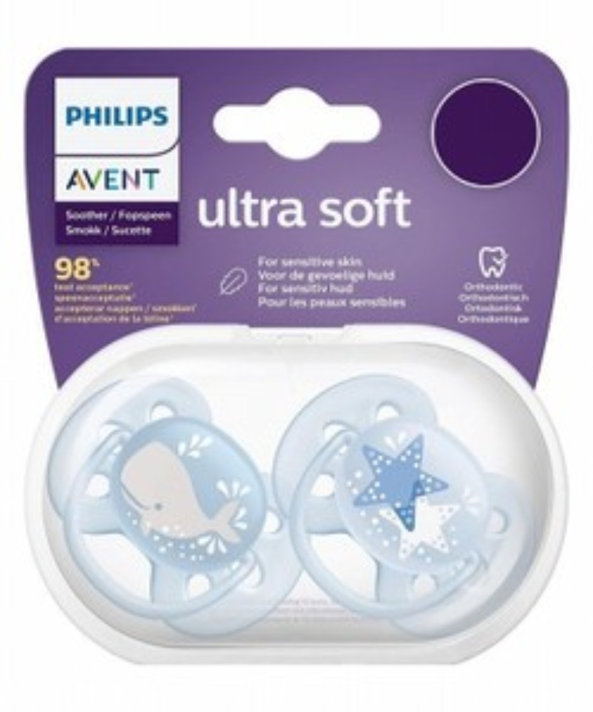 Philips Avent Blue Ultra Soft Pacifiers (6-18 Months)