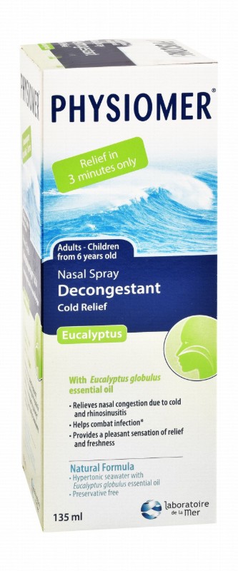 Physiomer Hypertonic Sea Water Decongesting Nasal Spray Eucalyptus Scent (6+ Years)