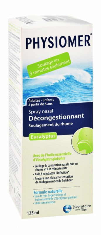 Physiomer Hypertonic Sea Water Decongesting Nasal Spray Eucalyptus Scent (6+ Years)