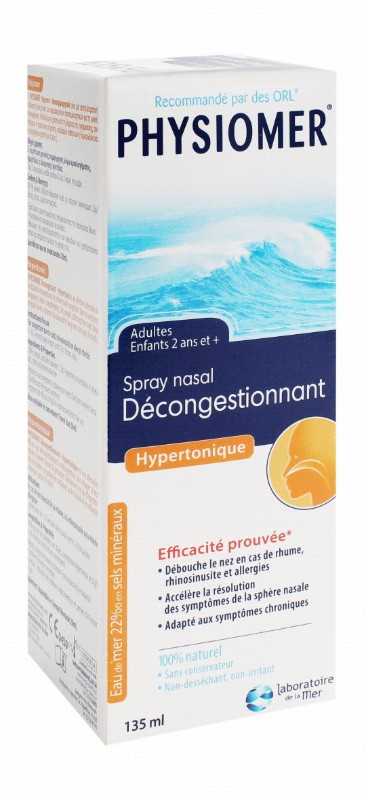 Physiomer Sterile Hypertonic Decongestant Nasal Spray for Adults & Children (2+ Years) - preservatives free