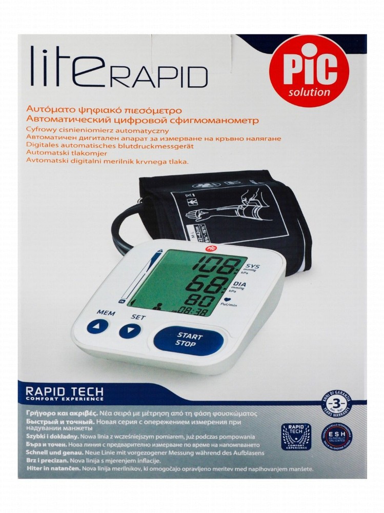 Pic Solution Lite Rapid Automatic Digital Blood Pressure Monitor