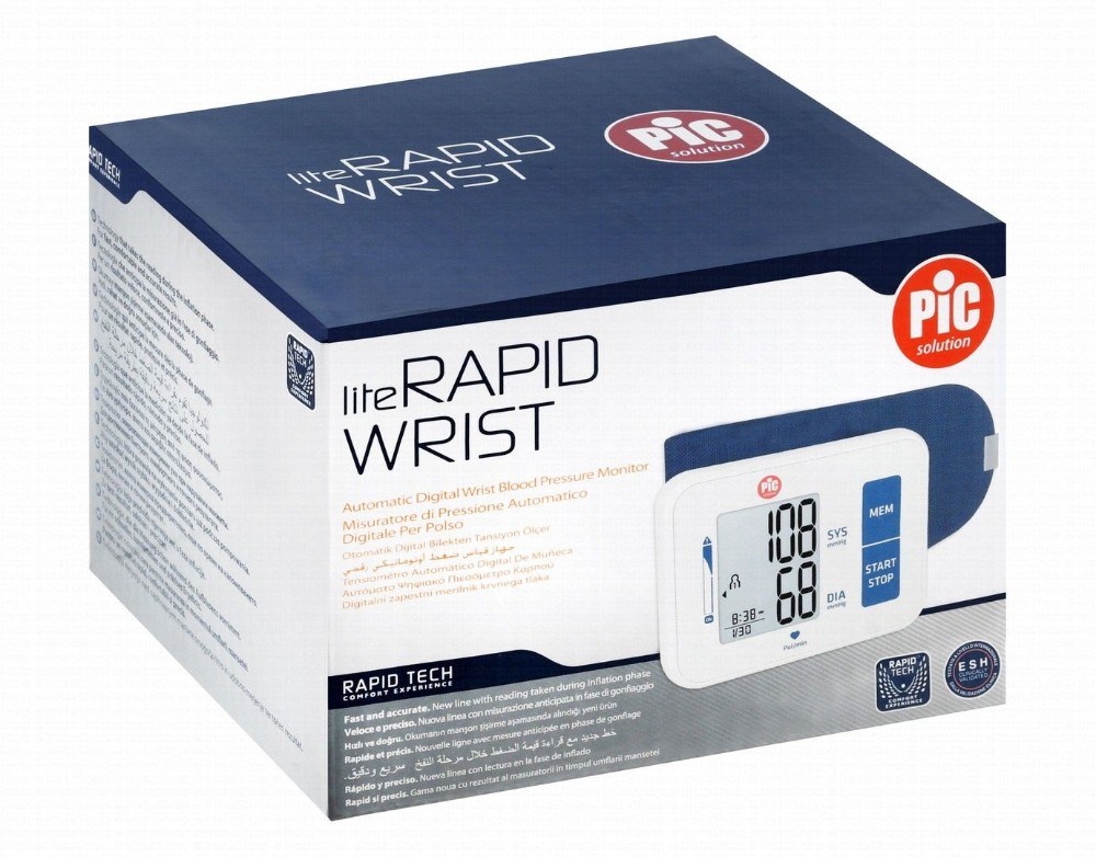 Pic Solution Lite Rapid Automatic Digital Wrist Blood Pressure Monitor - White