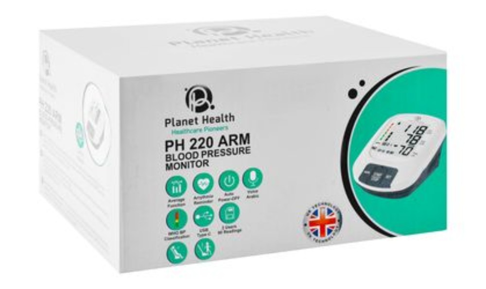Planet Health Arm Blood Pressure Monitor - White, PH 220