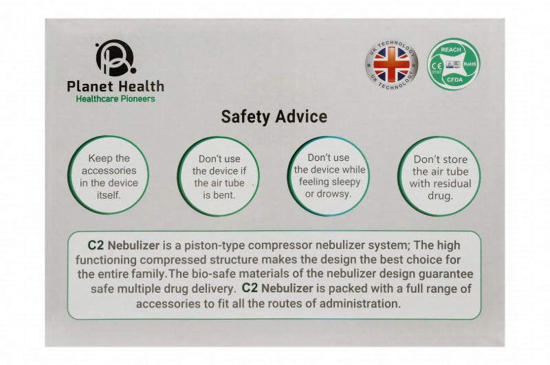 Planet Health C2 Nebulizer - White & Black