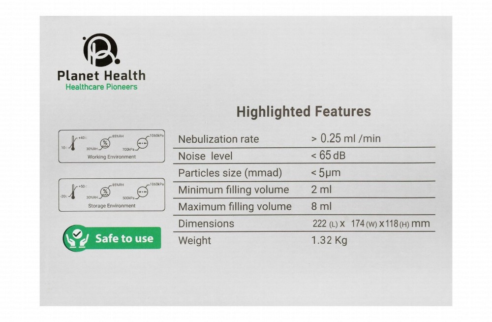 Planet Health C2 Nebulizer - White & Black