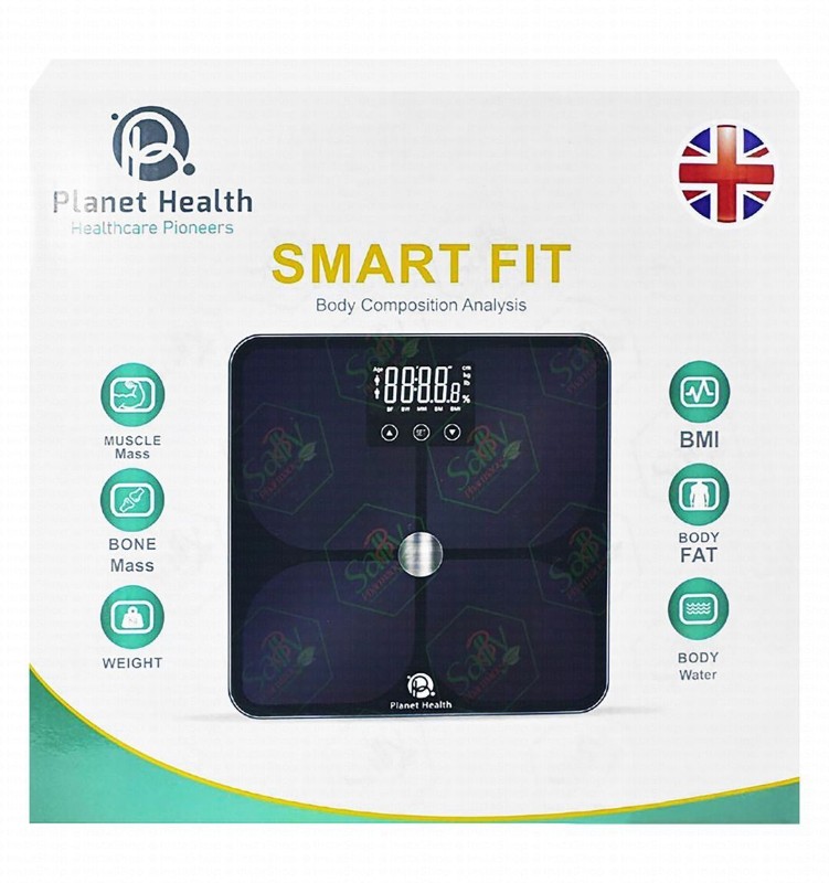 Planet Health Smart Fit Black Body Composition Analysis Weight Scale