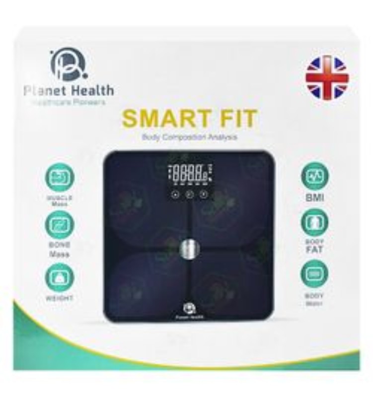 Planet Health Smart Fit Black Body Composition Analysis Weight Scale