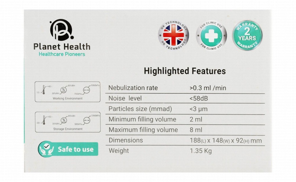 Planet Health Wheeze Nebulizer - White