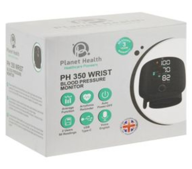Planet Health Wrist Blood Pressure Monitor - Black, PH 350